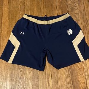 Notre Dame Basketball Team issue practice shorts.